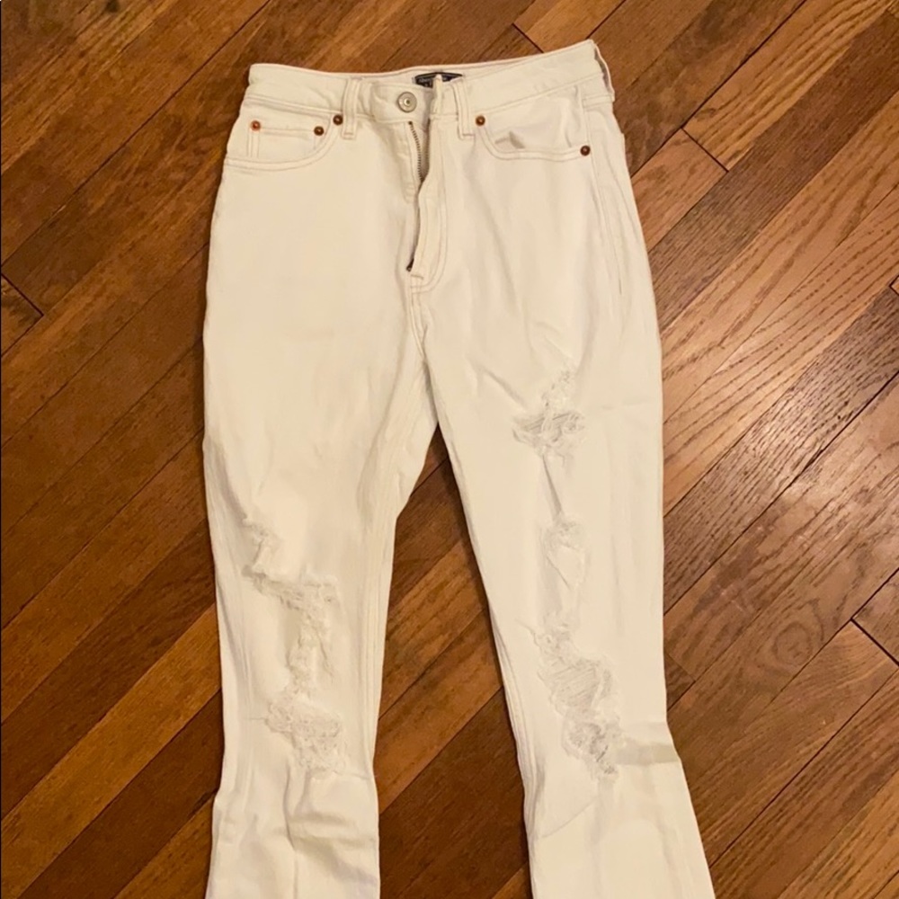Abercrombie and Fitch white jeans